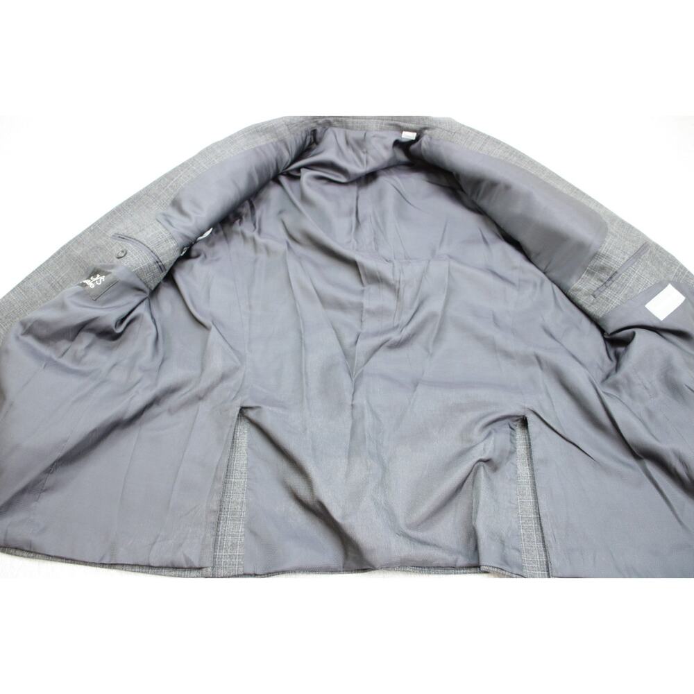 Michael Kors Blazer‎ Mens 46R Gray Plaid 2 Buttons Single Breast Notch Label - Picture 5 of 10